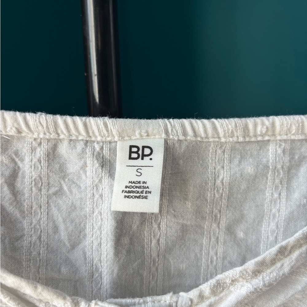 BP White Ruched Button-Up Blouse - Picture 3 of 4